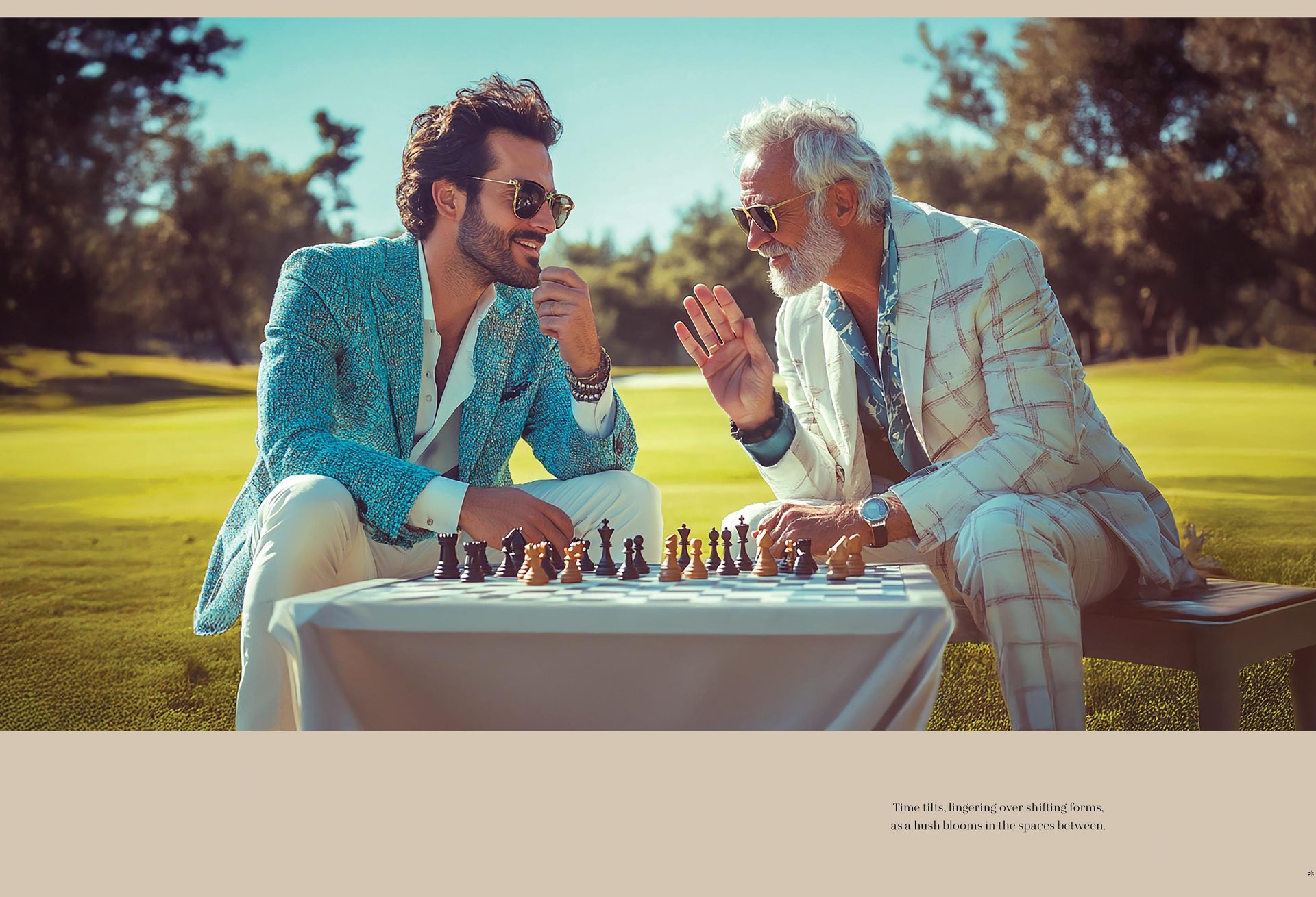 An unhurried game of chess on the golf lawns at Jaypee Greens