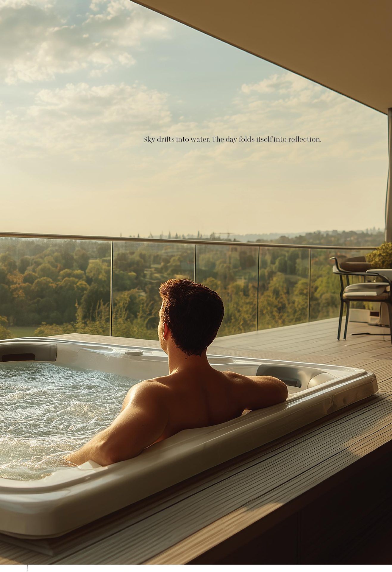 Private terrace with jacuzzi overlooking the golf course at The Peridona