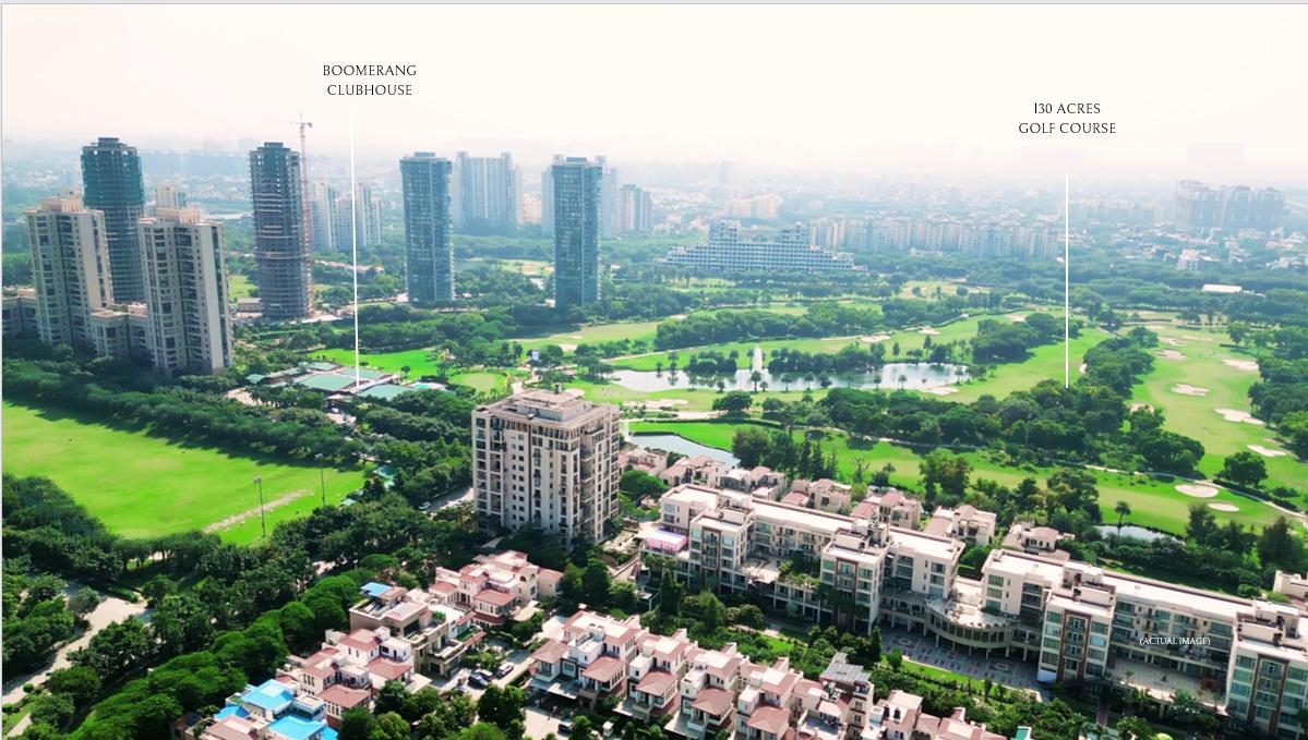 Aerial photograph of the Greg Norman championship golf course at Jaypee Greens